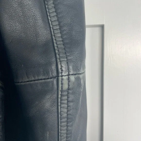 All Saints Cargo Black Leather Motorcycle Jacket - Picture 13 of 16